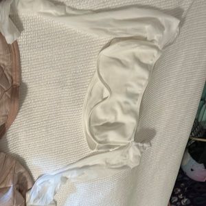 White crop top, mesh arms